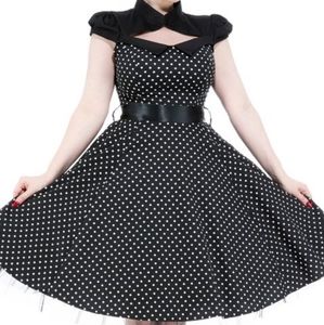 Black & White polka dot choker dress